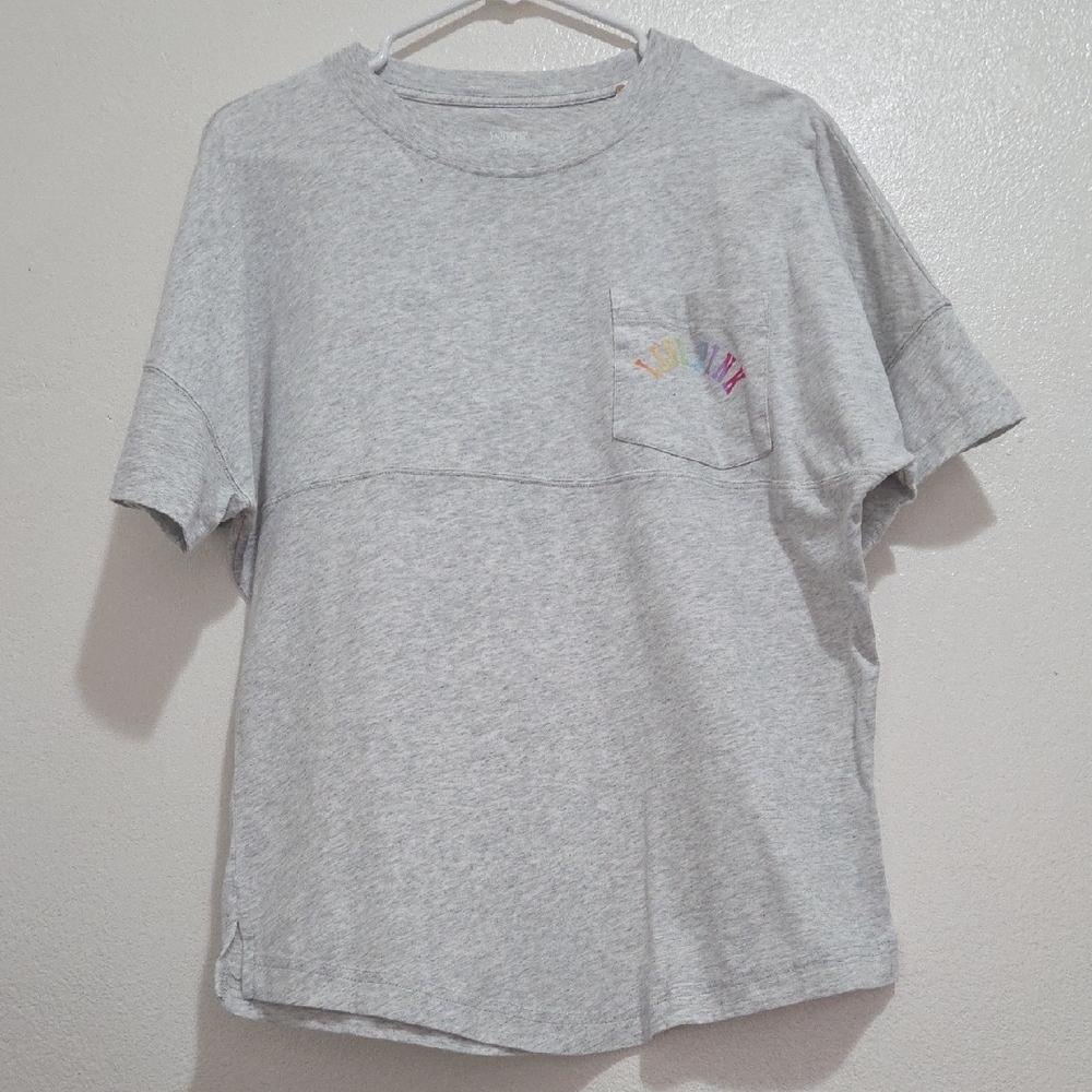 PINK Victoria's Secret SM Light Gray Womens with Pocket T-Shirt